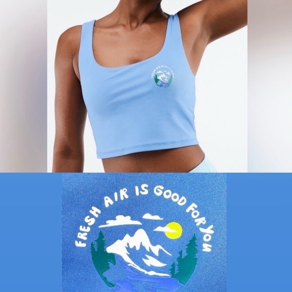Fabletics Tops - NWT fabletics fresh air Lydia built-in sports bra long line crop tank L